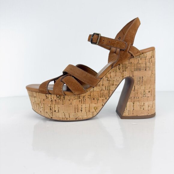 FREE PEOPLE Plateforme Lisbon Maryjane Daim Suede Brandy Retro 60-70βs Boho 39 - Picture 5 of 12
